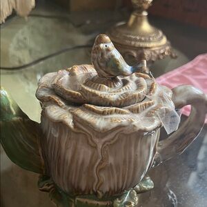 Handcrafted Ceramic Teapot with Bird Design